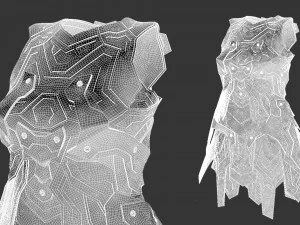 Sci-fi female dress 3D Model