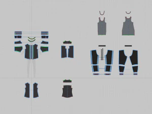 Male urban set 3D Model