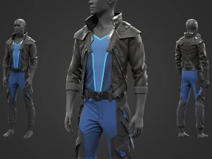 Sci-fi male outfit 3D Model