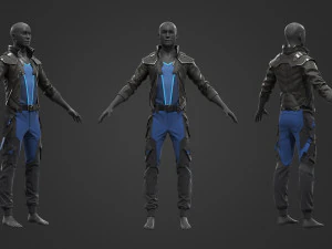 Sci-fi male outfit 3D Model
