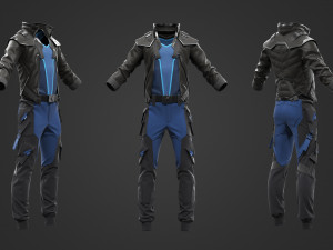 Sci-fi male outfit Modèle 3D