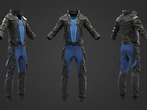 Sci-fi male outfit 3D Model