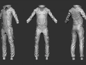 Sci-fi male outfit 3D Model