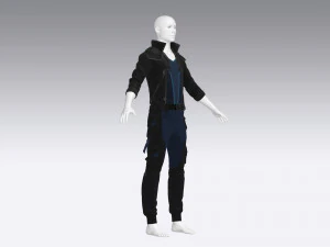 Sci-fi male outfit 3D Model