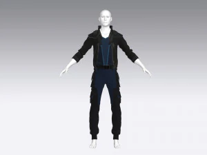 Sci-fi male outfit 3D Model