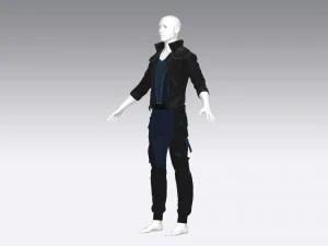 Sci-fi male outfit 3D Model