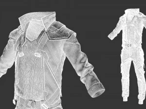 Sci-fi male outfit 3D Model