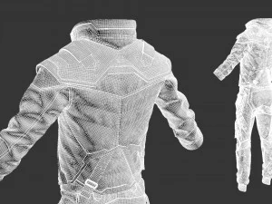Sci-fi male outfit 3D Model
