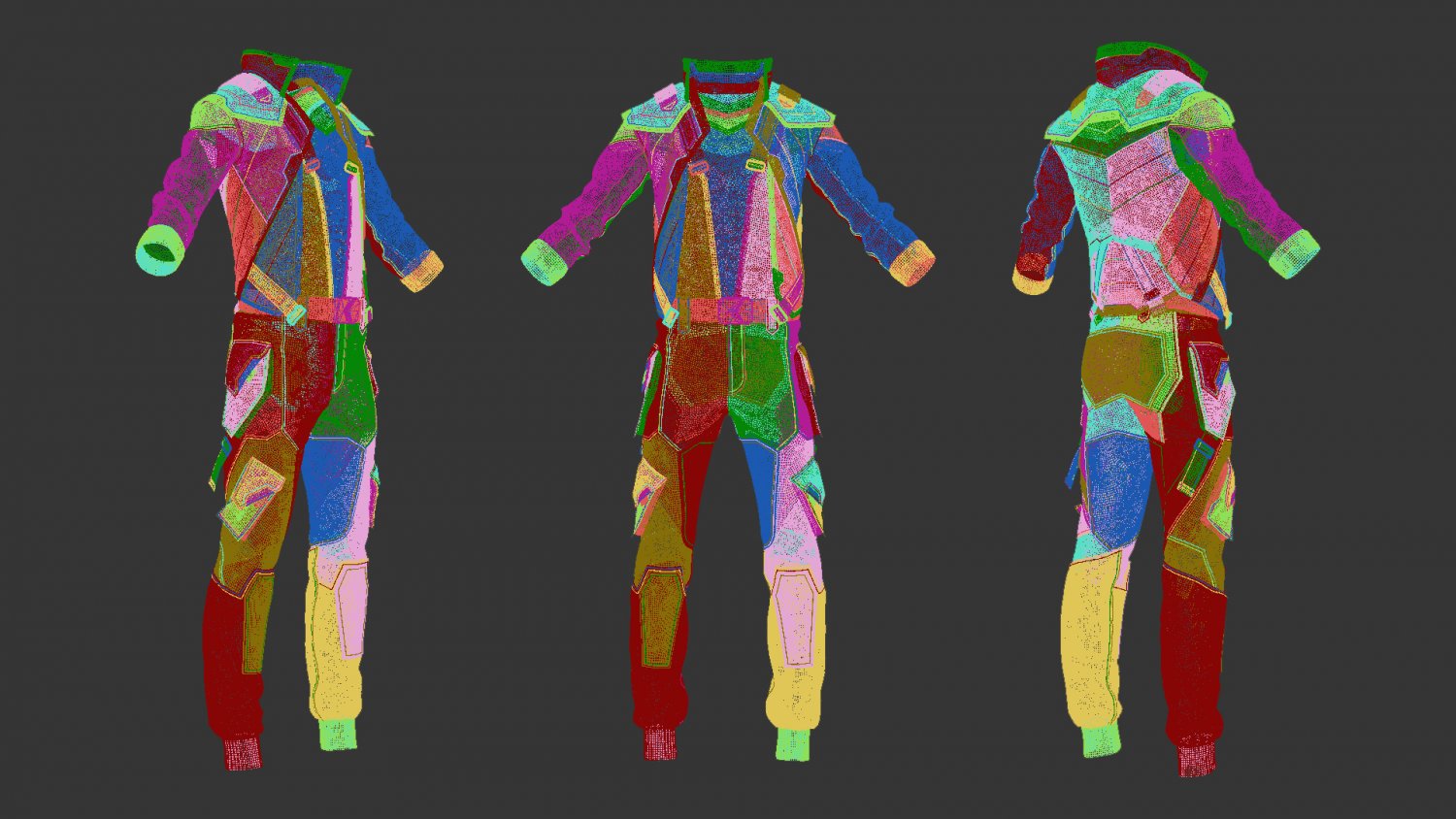 Scifi futuristic male outfit scifi jacket shirt pants | 3D model