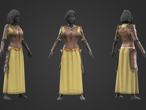 Female medieval armor 3D Model