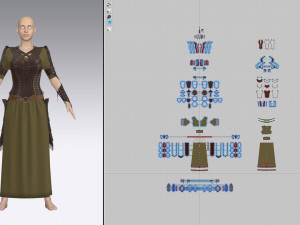 Female medieval armor 3D Model