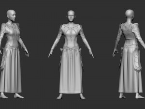 Female medieval armor 3D Model