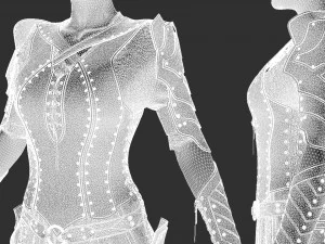 Armadura medieval feminina Modelo 3D