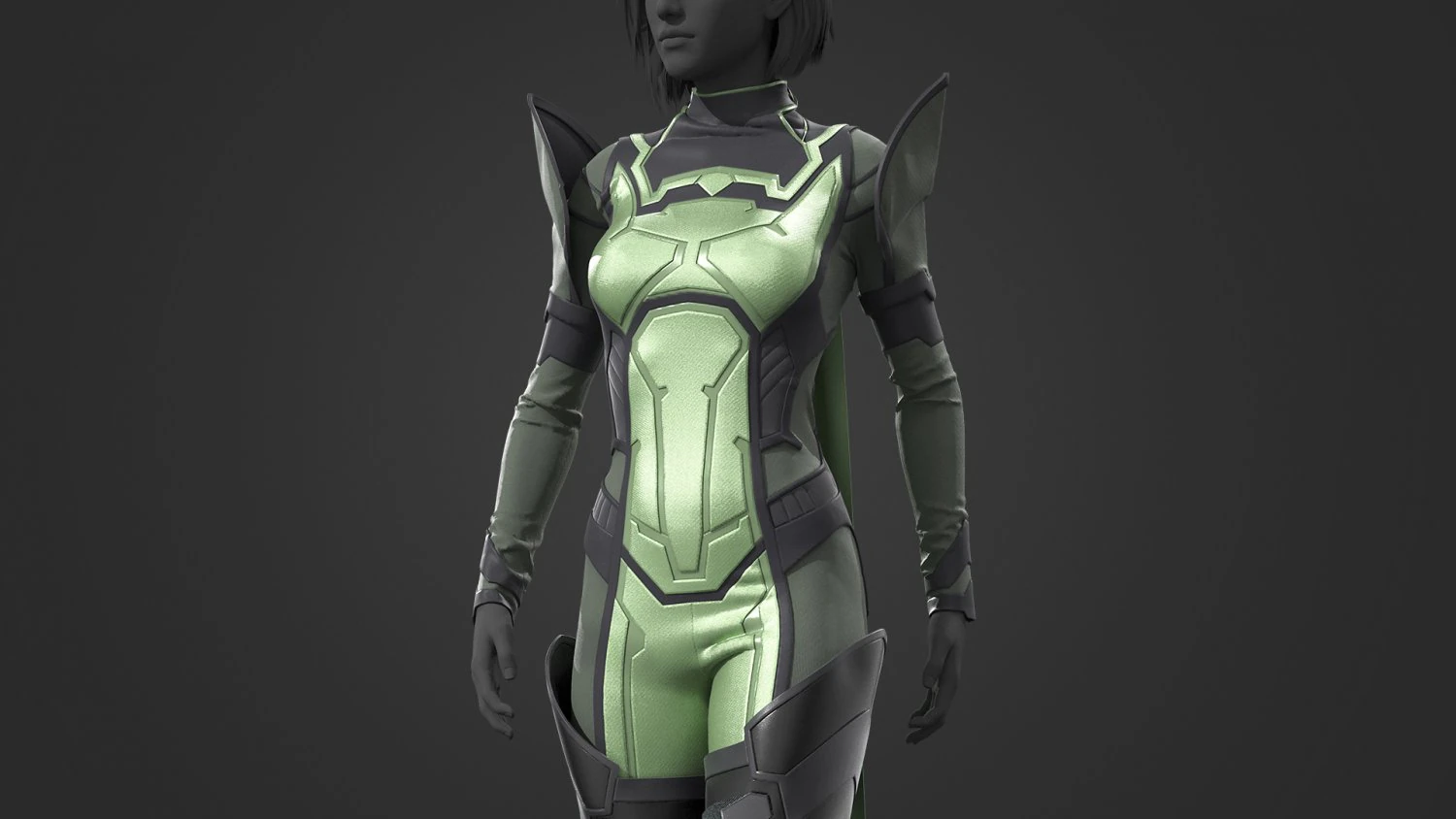 Sci-fi female outfit 4 3D Model .c4d .max .obj .3ds .fbx .stl .blend 