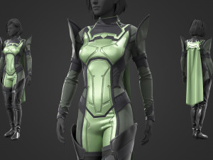 Sci-fi female outfit 4 3D Модель
