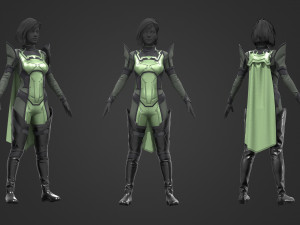 Sci-fi female outfit 4 3D Модель
