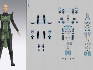 Sci-fi female outfit 4 3D Модель