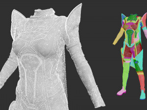 Sci-fi female outfit 4 3D Модель