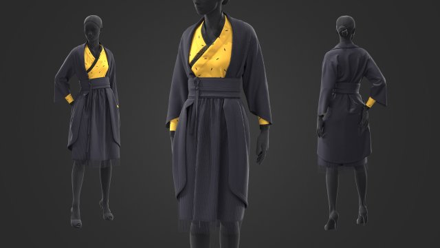 Renaissance dresses Modello 3D .c4d .max .obj .3ds .fbx .stl .blend 