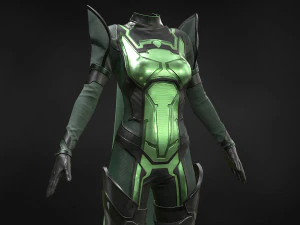 Roupa feminina de fic&ccedil;&atilde;o cient&iacute;fica 5 Modelo 3D