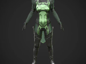 Sci-fi female outfit 5 3D Model