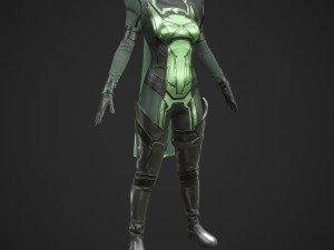 Sci-fi female outfit 5 3Dモデル