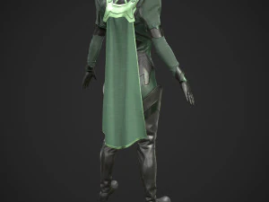 Sci-fi female outfit 5 3D Model
