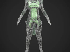 Sci-fi female outfit 5 3D Model
