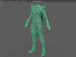 Sci-fi female outfit 5 3D Model