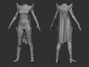 Sci-fi female outfit 5 3Dモデル