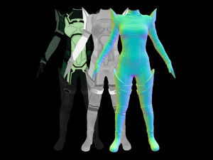 Sci-fi female outfit 5 3Dモデル