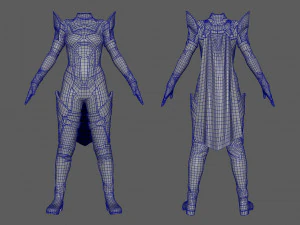 Sci-fi female outfit 5 3D Model