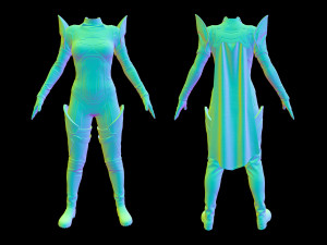 Sci-fi female outfit 5 3Dモデル