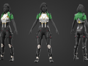 Sci-fi female outfit 6 3D Model