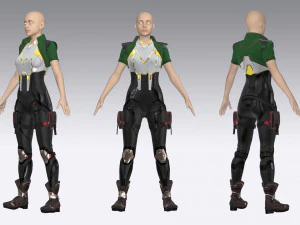 Sci-fi female outfit 6 3D Model