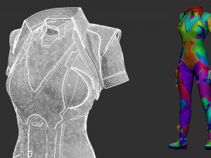 Sci-fi female outfit 6 3D Model