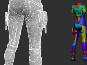 Sci-fi female outfit 6 3D Model