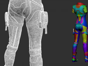 Sci-fi female outfit 6 3D Model
