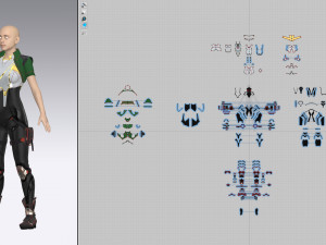 Sci-fi female outfit 6 3D Model