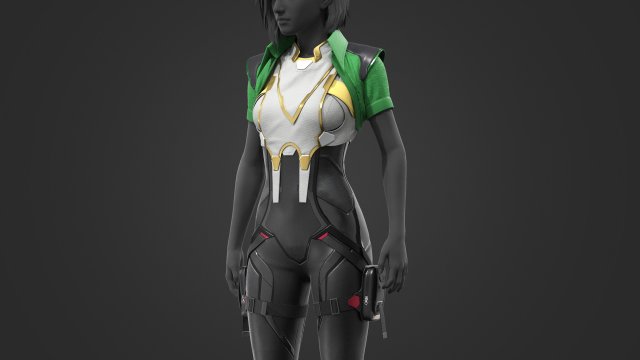 Sci-fi female outfit 6 3D Model .c4d .max .obj .3ds .fbx .stl .blend 