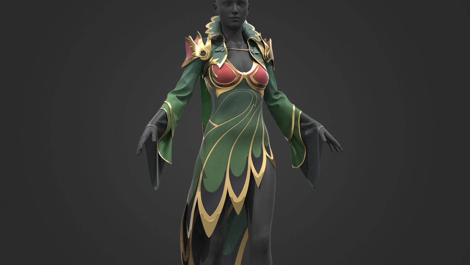 Fantastic dress 3D Model .c4d .max .obj .3ds .fbx .stl .blend 