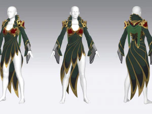 Fantastic dress 3D Model