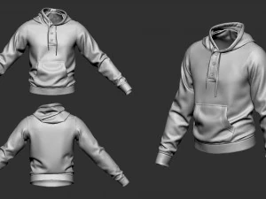 Male hoodie 3D Model