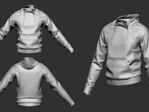 Male hoodie 3D Model