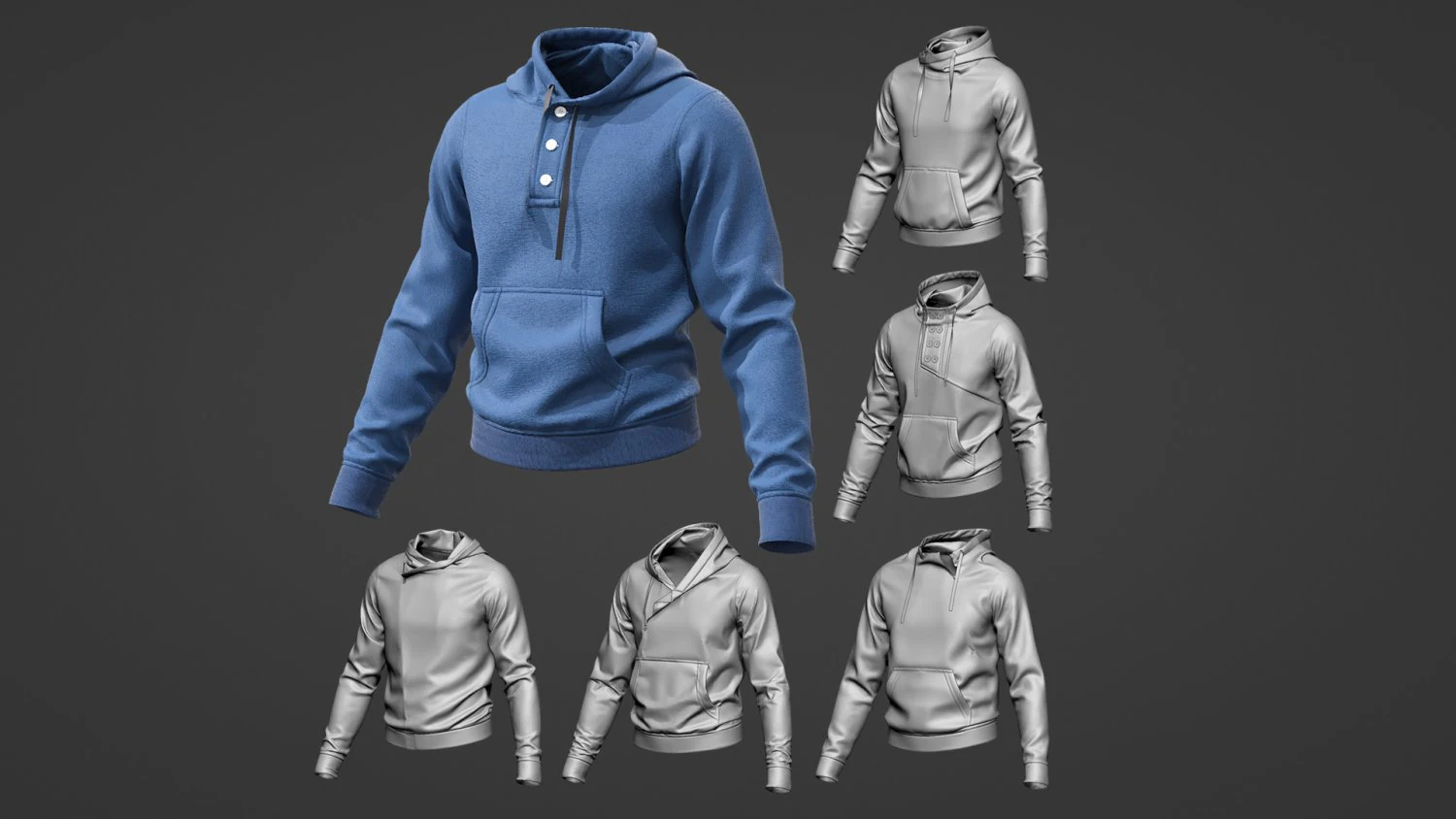 Male hoodie 3D Model .c4d .max .obj .3ds .fbx .stl .blend 