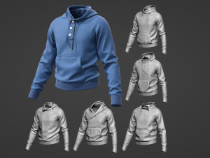Male hoodie Modelo 3D