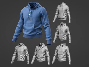 Erkek kapşonlu 3D Model