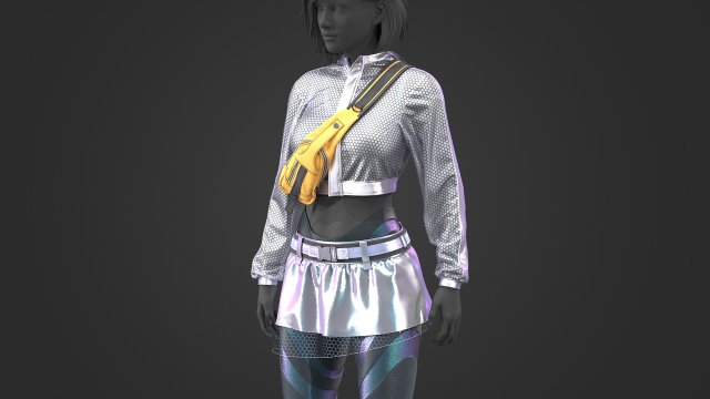 Female outfit 3 3D Model .c4d .max .obj .3ds .fbx .stl .blend