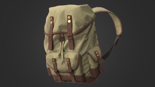 Backpack 1 3D Model .c4d .max .obj .3ds .fbx .stl .blend 