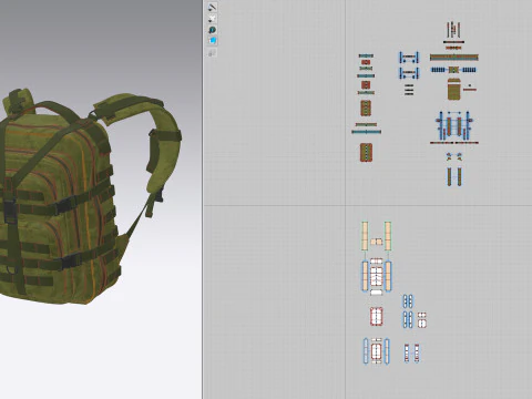Sac &agrave; dos tactique 2 Modèle 3D
